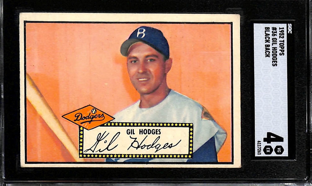 Lot of (3) SGC Graded 1952 Topps Cards- Gil Hodges (SGC 4), Mickey Vernon (SGC 5), Ted Kluszewski (SGC 4)