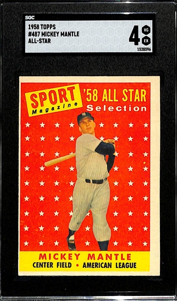 1958 Topps Mickey Mantle All Star Graded SGC 4