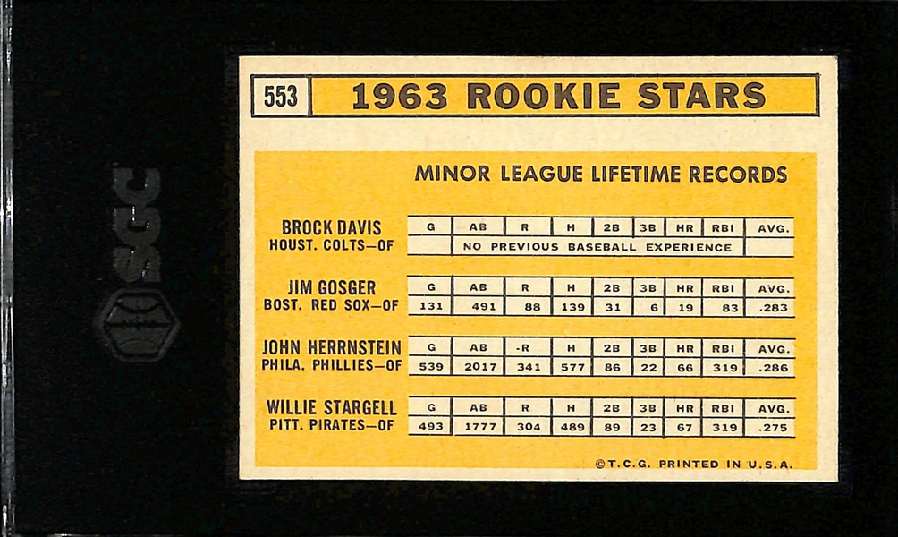 1963 Topps Willie Stargell Rookie Card Graded SGC 6.5