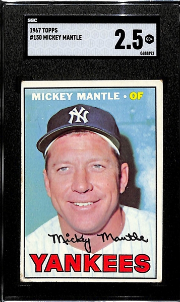 1967 Topps Mickey Mantle Graded SGC 2.5