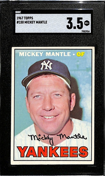 1967 Topps Mickey Mantle Graded SGC 3.5