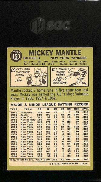 1967 Topps Mickey Mantle Graded SGC 3.5