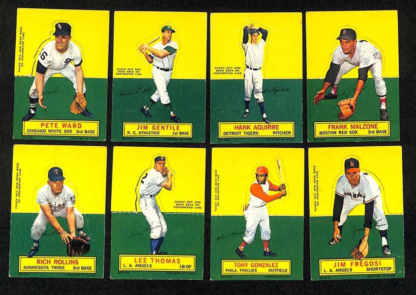 Lot of (22) 1964 Topps Stand-Up Cards inc Warren Spahn, Ernie Banks, Al Kaline, Joe Torre, +