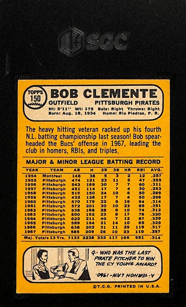 1968 Topps Bob Clemente Graded SGC 6.5