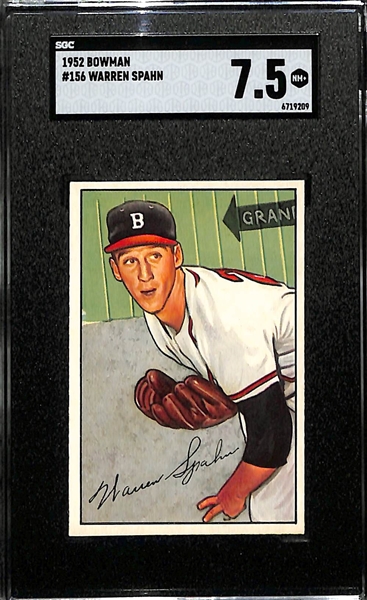 1952 Bowman Warren Spahn Graded SGC 7.5