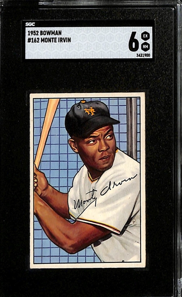 Lot of (3) SGC Graded 1952 Bowman Cards- Monte Irvin (SGC 6), Don Newcombe (SGC 6), Larry Doby (SGC 4)