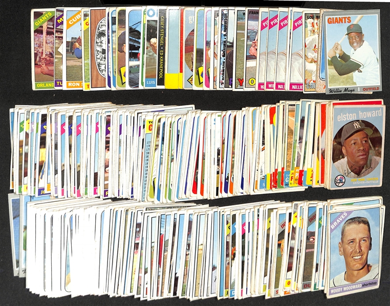 Lot of (300+) 1959-1970 Topps Cards inc. 1970 Willie Mays, 1968 Ed Matthews, (2) 1966 Ed Matthews, (2) 1967 Lou Brock, +