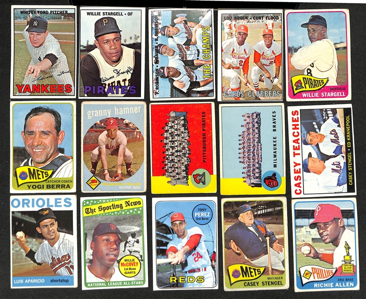 Lot of (300+) 1959-1970 Topps Cards inc. 1970 Willie Mays, 1968 Ed Matthews, (2) 1966 Ed Matthews, (2) 1967 Lou Brock, +