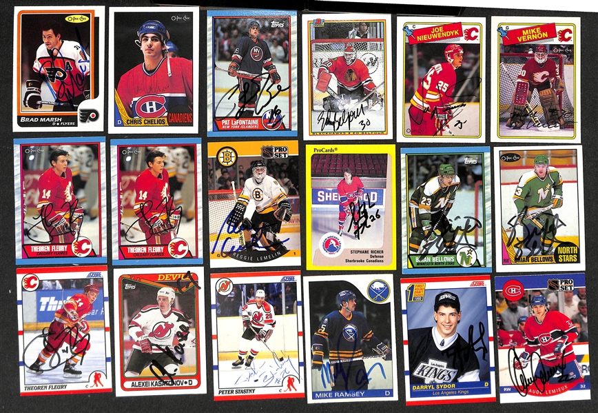  Lot of (400+) Signed Hockey Cards inc. (7) Joe Sokic, (3) Guy Lefleur, + (Beckett BAS Reviewed)