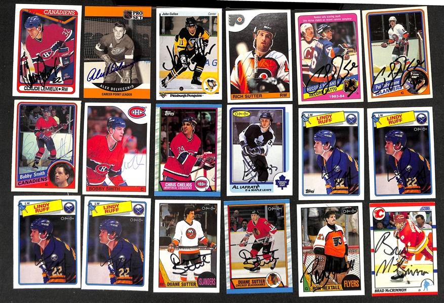  Lot of (400+) Signed Hockey Cards inc. (7) Joe Sokic, (3) Guy Lefleur, + (Beckett BAS Reviewed)