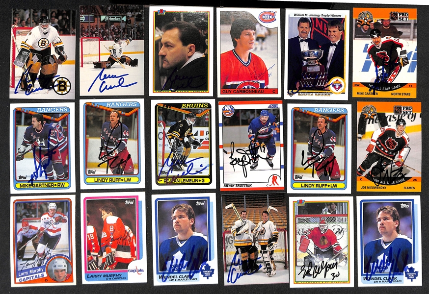  Lot of (400+) Signed Hockey Cards inc. (7) Joe Sokic, (3) Guy Lefleur, + (Beckett BAS Reviewed)