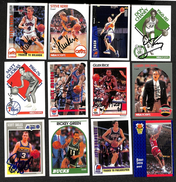 Lot of (70+) Signed Basketball Cards inc. (2) Steve Kerr, Steve Nash, + (Beckett BAS Reviewed)