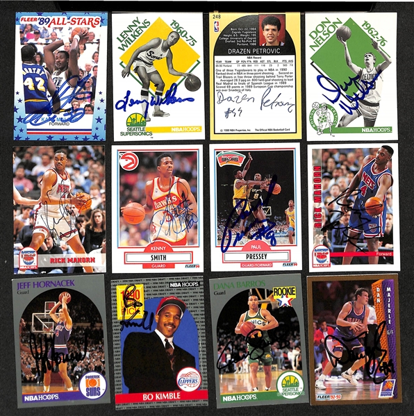 Lot of (80+) Signed Basketball Cards inc. Karl Malone, Lenny Wilkens, Drazen Petrovic, +  (Beckett BAS Reviewed)