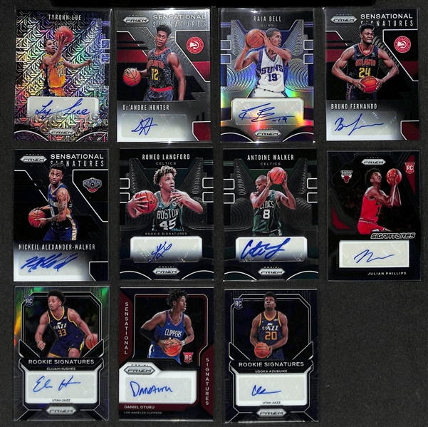 Lot of (26) Prizm + Optic Basketball Autograph Cards inc. Patrick Williams Rookie, Jason Terry, Keldon Johnson Rookie, Christian Braun Rookie, +