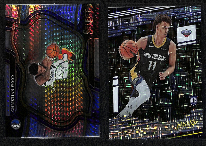 Lot of (10) Serial Numbered Basketball Cards inc. 2019-20 Prizm DeMarre Carroll Black 1/1, 2020-21 Prizm Tyler Bey Black Gold Rookie (#/5), 2022-23 Select Jrue Holiday Lucky Envelopes (#/8), +