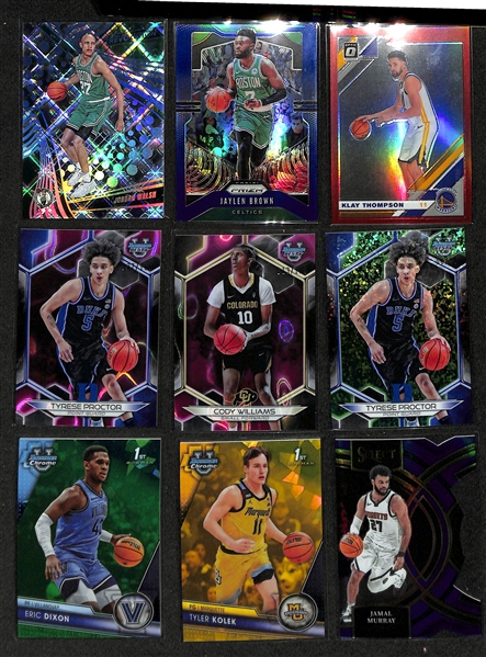 Lot of (170+) Serial Numbered Basketball Cards inc Tyler Kolek Rookie (#/15), Kevin Durant (#/35), Nikola Jokic (#/249), Devin Booker (#/249), Kawhi Leonard (#/75), +