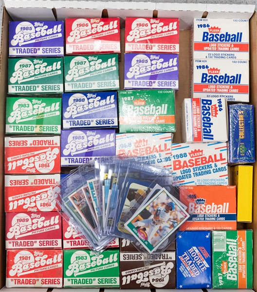 Lot of (30) Traded/Update Sets - Most Appear Complete (Rookies of (2) Ken Griffey Jr, (6) Barry Bonds, (3) Dwight Gooden, (2) Darryl Strawberry, (3) Tim Raines, + 