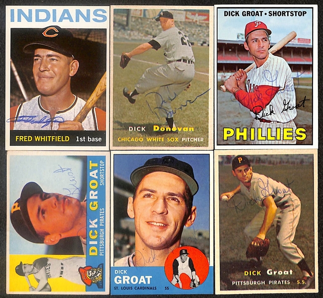 Lot of (24) Signed Vintage Topps and Bowman Cards inc. Warren Spahn, (2) Harmon Killabrew, Ken Holcombe, Stan Lopata, Joe Tipton, + (Beckett BAS Reviewed)