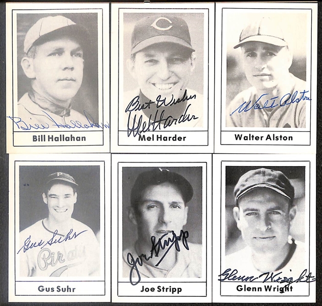 Lot of (44) Signed 1978 Grand Slam Cards inc. Leo Durocher, Lloyd Waner, Travis Jackson, Carl Hubbell, Al Schoendienst, Stanley Coveleski, + (Beckett BAS Reviewed)