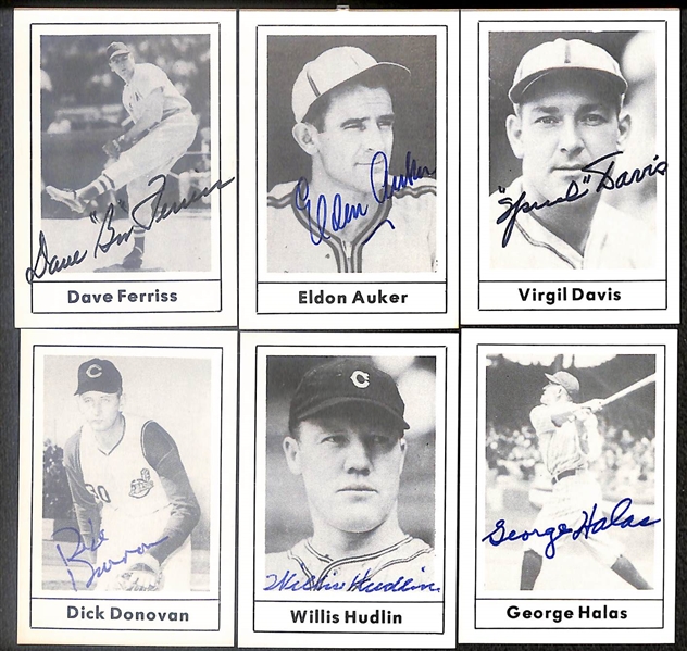 Lot of (44) Signed 1978 Grand Slam Cards inc. Leo Durocher, Lloyd Waner, Travis Jackson, Carl Hubbell, Al Schoendienst, Stanley Coveleski, + (Beckett BAS Reviewed)