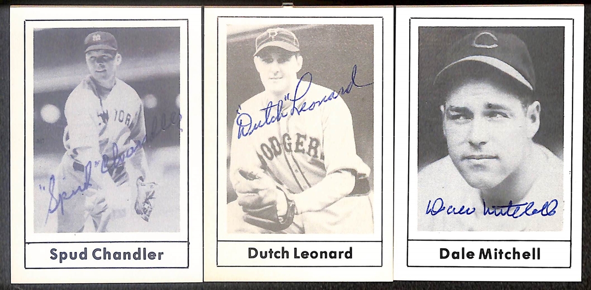 Lot of (44) Signed 1978 Grand Slam Cards inc. Leo Durocher, Lloyd Waner, Travis Jackson, Carl Hubbell, Al Schoendienst, Stanley Coveleski, + (Beckett BAS Reviewed)