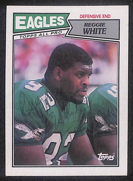 Lot of (2) Signed Reggie White Cards- 1986 Topps Rookie, 1987 Topps (Beckett BAS Reviewed)