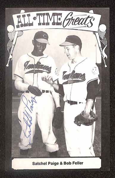 Satchel Paige Signed Hall of Fame Postcard - (Beckett BAS Reviewed)