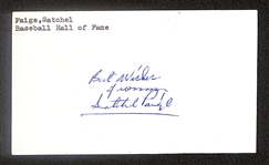 Satchel Paige Signed Index Card - (Beckett BAS Reviewed)