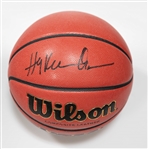 Hakeem Olajuwon Autographed/Signed Wilson NCAA Replica Basketball w. Beckett/BAS Witnessed Sticker of Authenticity!