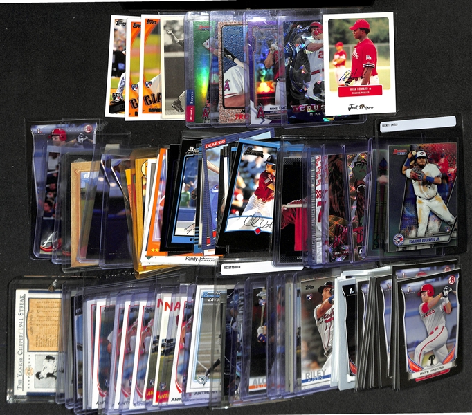 Lot of (90+) Baseball Mostly Rookie Cards inc. Ryan Howard Rookie Autograph, 2020 Chronicles Mike Trout Crusade (#/99), 2021 Bowman Chrome Mike Trout (#/250), +