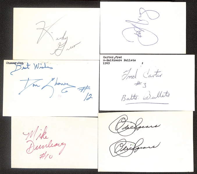 Lot of (150+) Signed Basketball Index Cards Inc. Bob Cousy, George Gervin, Nate Thurmond, Elvin Hayes, + (Beckett BAS Reviewed)