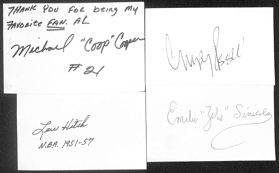 Lot of (150+) Signed Basketball Index Cards Inc. Bob Cousy, George Gervin, Nate Thurmond, Elvin Hayes, + (Beckett BAS Reviewed)