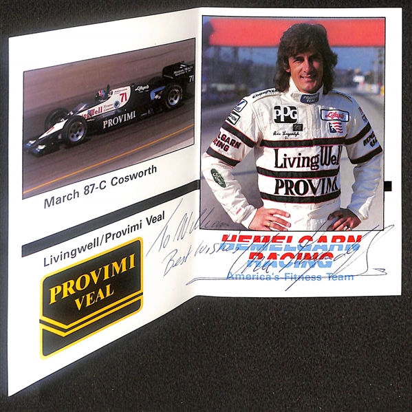 Lot of (75+) Signed Auto Racing Index Cards + Post Cards + Cards inc. Richard Petty, Emerson Fittipaldi, AL Unser Jr, Johnny Rutherford, + (Beckett BAS Reviewed)