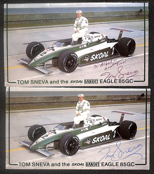 Lot of (75+) Signed Auto Racing Index Cards + Post Cards + Cards inc. Richard Petty, Emerson Fittipaldi, AL Unser Jr, Johnny Rutherford, + (Beckett BAS Reviewed)