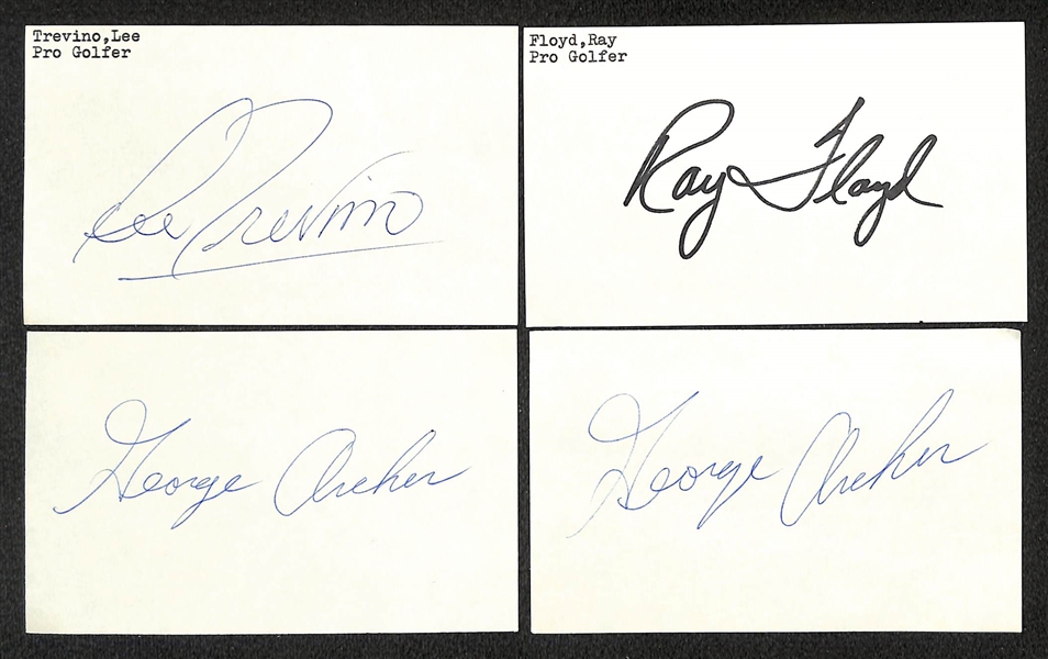 Lot of (150+) Signed Golf Index Cards inc. Lee Trevino, Ray Floyd, (2) George Archer, + (Beckett BAS Reviewed)