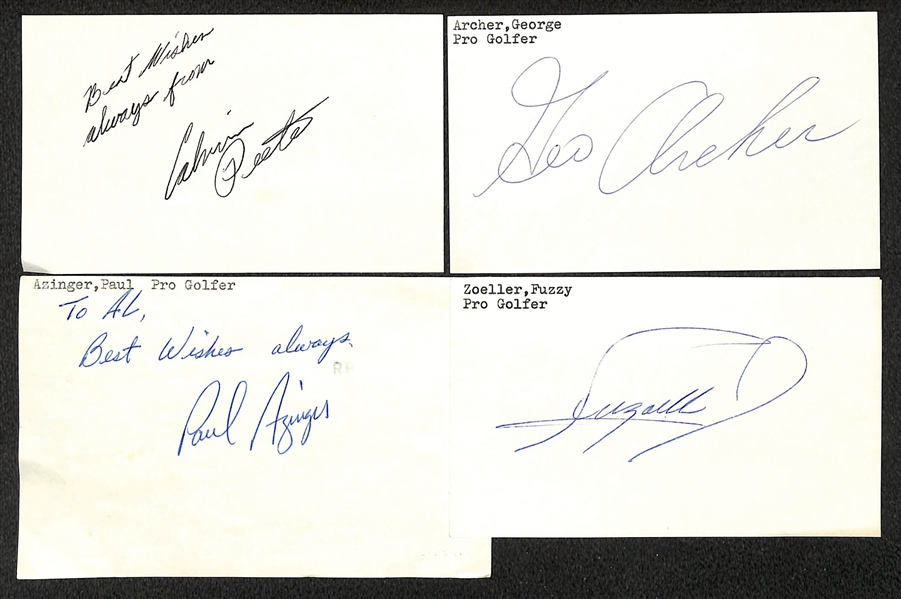 Lot of (150+) Signed Golf Index Cards inc. Lee Trevino, Ray Floyd, (2) George Archer, + (Beckett BAS Reviewed)