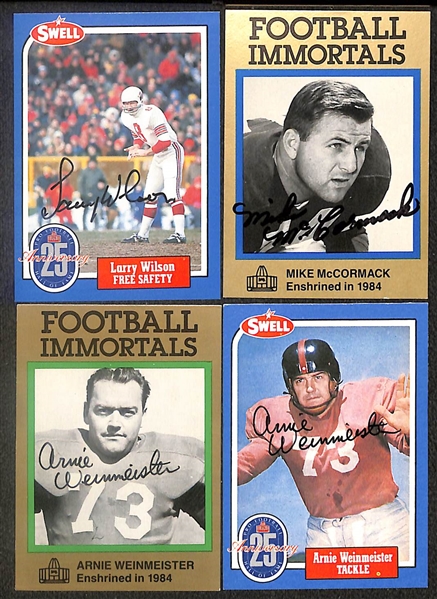 Lot of (24) Signed Football Cards Paul Brown, Art Rooney, Ernie Stautner, Roosevelt Brown, Don Hutson, (3) Larry Wilson, Mike McCormack, + (Beckett BAS Reviewed)