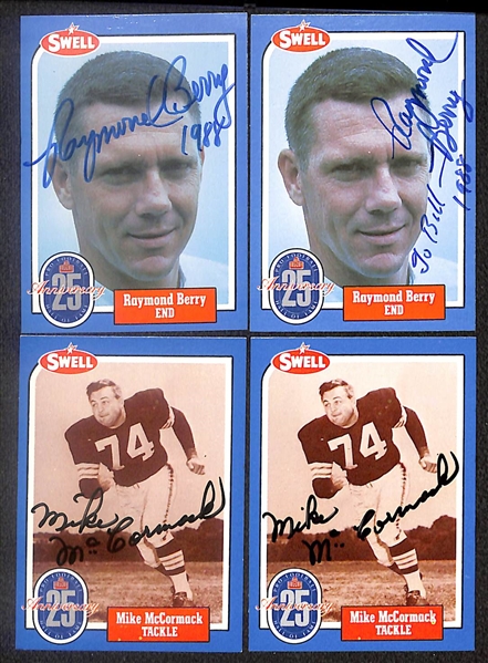 Lot of (24) Signed Football Cards Paul Brown, Art Rooney, Ernie Stautner, Roosevelt Brown, Don Hutson, (3) Larry Wilson, Mike McCormack, + (Beckett BAS Reviewed)