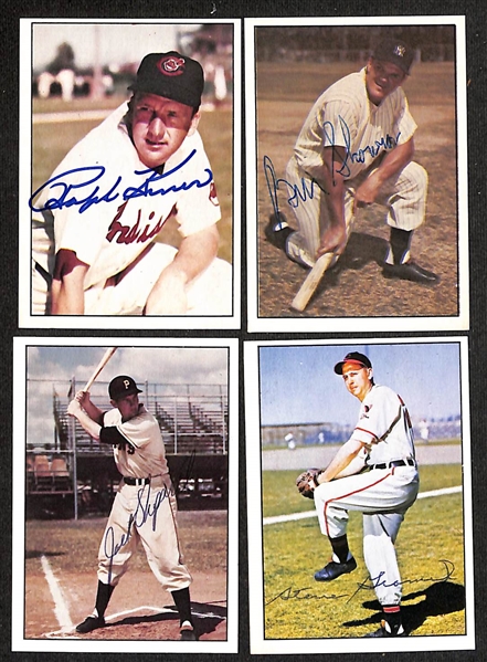 Lot of (44) Signed 1979 & 1983 TCMA 1953 Bowman Color Cards inc. Pee Wee Reese, Joe Garagiola, Elos Slaughter, Red Schoendienst, Ralph Kiner, Bill Skowron, + (Beckett BAS Reviewed)