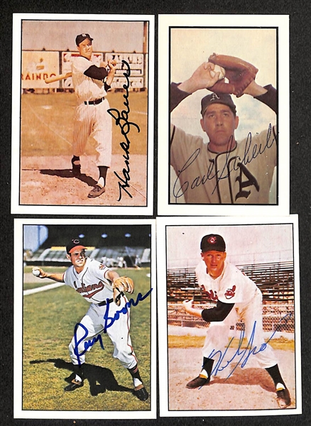 Lot of (44) Signed 1979 & 1983 TCMA 1953 Bowman Color Cards inc. Pee Wee Reese, Joe Garagiola, Elos Slaughter, Red Schoendienst, Ralph Kiner, Bill Skowron, + (Beckett BAS Reviewed)