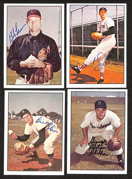 Lot of (44) Signed 1979 & 1983 TCMA 1953 Bowman Color Cards inc. Pee Wee Reese, Joe Garagiola, Elos Slaughter, Red Schoendienst, Ralph Kiner, Bill Skowron, + (Beckett BAS Reviewed)