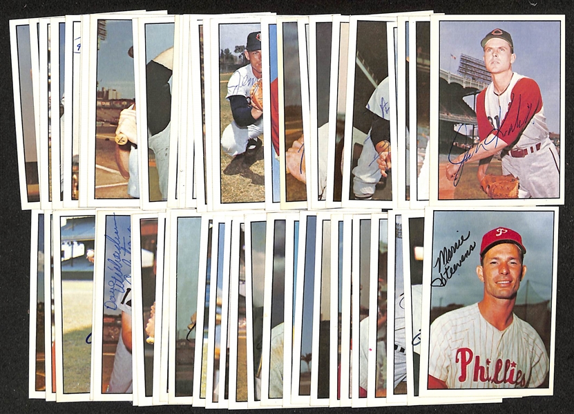 Lot of (55) Signed 1978 TCMA The 1960's Cards inc. Tony Oliva, Tony LaRussa, Moose Skowron, Roger Craig, Bobby Richardson, Jack Kralick, + (Beckett BAS Reviewed)