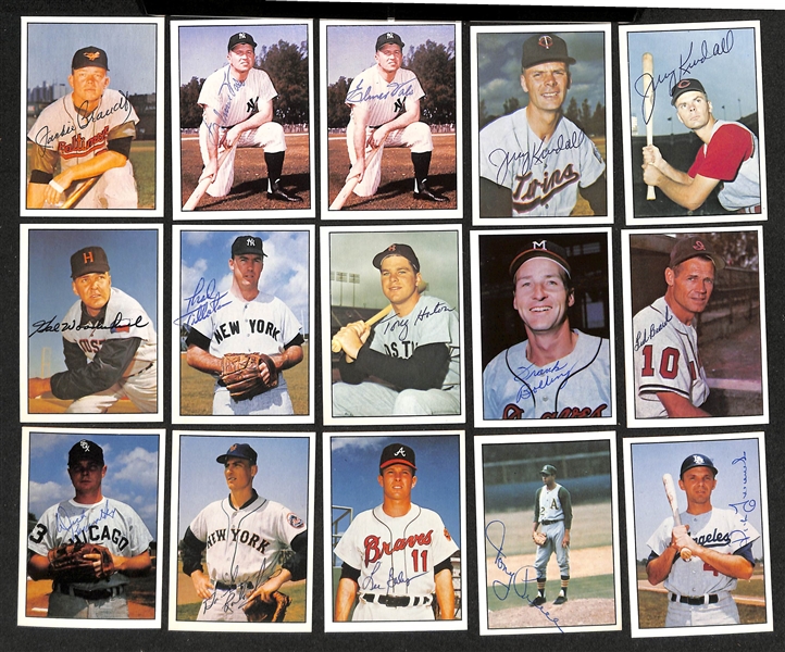 Lot of (44) Signed TCMA The 1960's Cards inc. Don Drysdale, Al Lopez, Brooks Robinson, Ted Kluszewski, Dean Chance, + (Beckett BAS Reviewed)