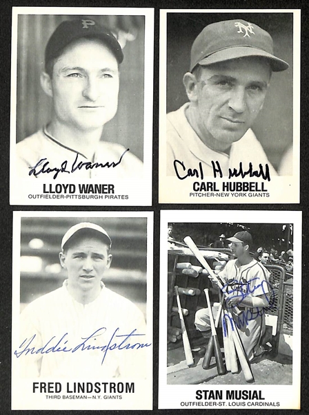 Lot of (25) TCMA Renta Galasso Cards inc. Lloyd Waner, Carl Hubbell, Fred Lindstrom, Stan Musial, Earl Averill, + (Beckett BAS Reviewed)