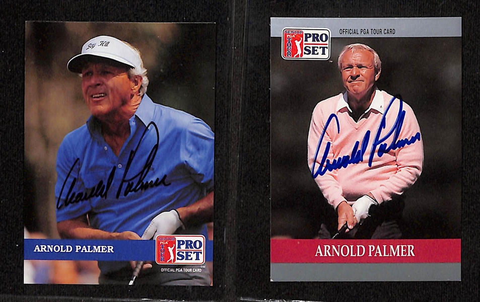 Lot of (5) Signed Arnold Palmer Cards- 1990 Pro Set, (2) 1992 Pro Set, (2) 1991 Pro Set (Beckett BAS Reviewed)