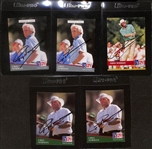 Lot of (5) Signed Greg Norman Cards- (2) 1991 Pro Set, 1992 Pro Set, (2) 1991 Pro Set - (Beckett BAS Reviewed)