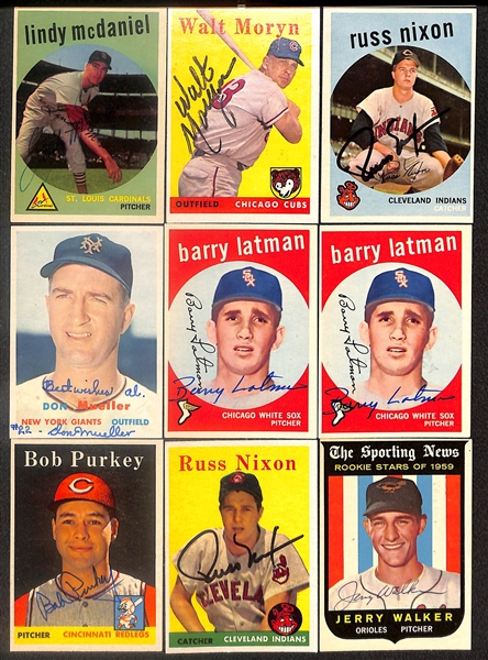 Lot of (31) Signed 1950s Cards inc. Red Schoendienst, Ray Boone, Jim Rivera, Roy Sievers, Frank Thomas, Cal Abrams, + (Beckett BAS Reviewed)