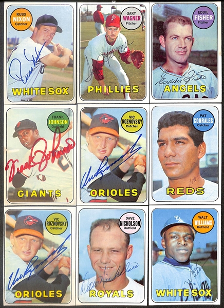 Lot of (51) Signed 1970s Cards inc. Red Schoendienst, (3) Matty Alou, Jim Lonborg, Tom House, Jim Kaat, + (Beckett BAS Reviewed)