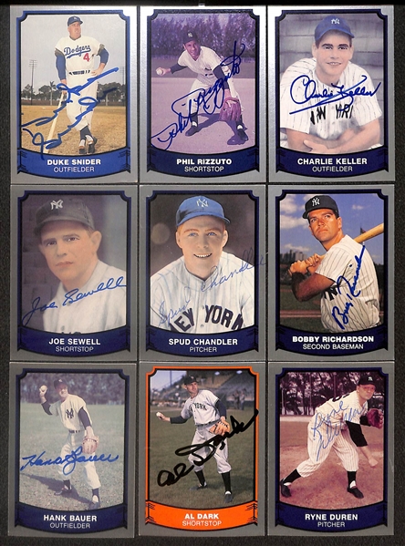 Lot of (35) Signed 1988 Pacific Cards inc. Duke Snider, Phil Rizzuto, Charlie Keller, Joe Sewell, Spud Chandler, + (Beckett BAS Reviewed)