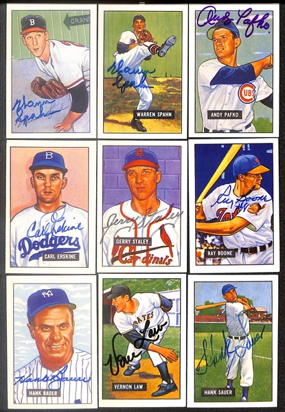 Lot of (40) Signed Old Timer Reprint Cards inc. (2) Warren Spahn, Andy Pafko, Carl Erskine, Gerry Staley, + (Beckett BAS Reviewed)